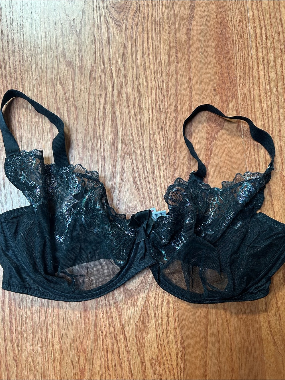 Curvy Kate scooped plunge Sheer Lace Underwire Bra - Black and sparkly 38FF